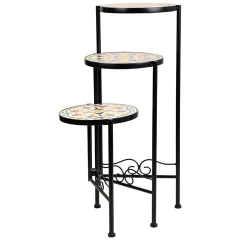 Set Di 3 Supporti In Mosaico Multicolore E Metallo - Foto 2