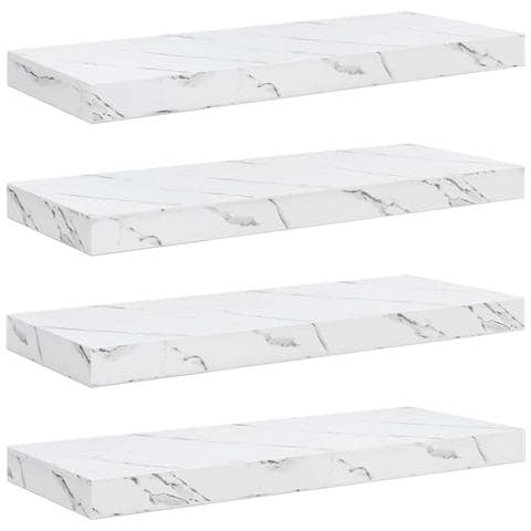 Scaffale da parete 4 pcs Marmo Bianco 50 x 23 x 4 cm - Foto 1