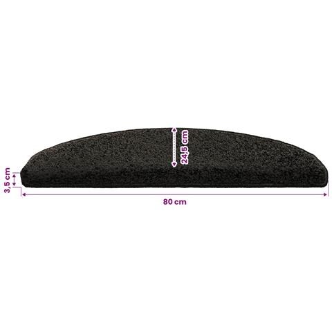 Tappetini per scale autoadesivi Semicircolare 15 pcs Antracite - Foto 9