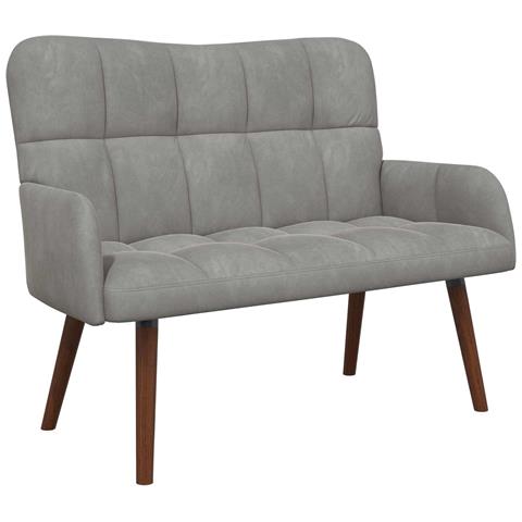 Sofa a Due Posti Grigio chiaro 115 x 61 x 87 cm Velluto - Foto 1