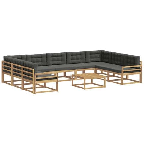 Set di divani da esterno con cuscino 10 pcs Bianco e Antracite - Foto 1