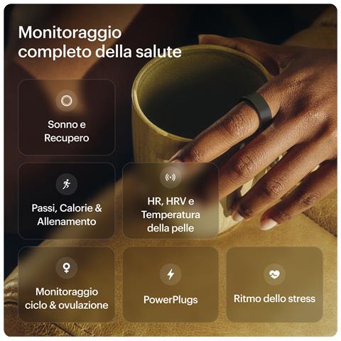 Ring AIR - Monitor del sonno e dell'attività fisica, anello intelligente per uomo e donna, nessuna spesa per l'app per le funzioni standard, durata della batteria fino a 6 giorni (taglia 13) - Foto 9