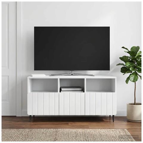 Mobile TV Bianco 102 x 34,5 x 50 cm Legno ingegnerizzato - Foto 2