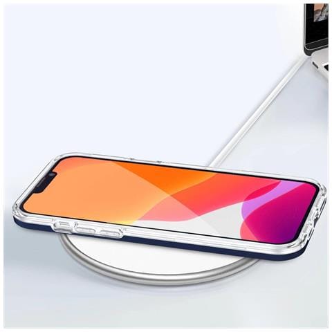Custodia Trasparente 3in1 Per Iphone 13 Pro Con Bordo Blu E Copertura In Gel. - Foto 2