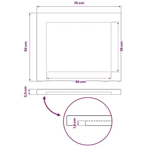Piano del Tavolo Rettangolare 90 x 50 x 3,5 cm Rettangolare - Foto 9