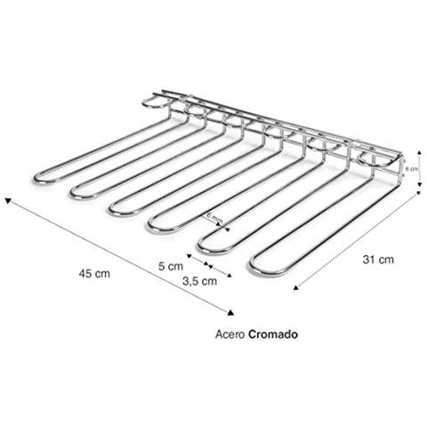 62268 Supporto per bicchieri da vino, da soffitto o da parete, include gli strumenti di montaggio. - Foto 2