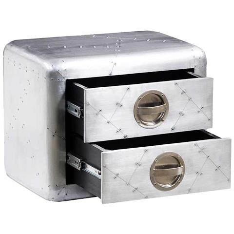 Aviatore Tavolino In Alluminio 2 Cassetti Vintage Aircraft Airman - Foto 2