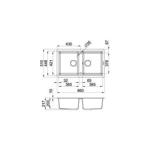 Lavello Best 450 Keratek Plus 86x51 cm 2 vasche Colore Champagne 95 - Foto 2