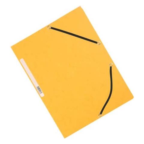 Cartellina A 3 Lembi Con Elastico 24,3x32 Cm Cartoncino Manilla 375 G / m² Giallo - Kf02166 (conf. 10)  - Foto 1