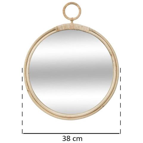 Atmosphera Specchio Rotondo In Rattan - Ø 38 Cm - Foto 6
