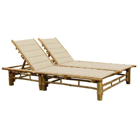 Lettino Prendisole Doppio con Cuscini in Bambù - Foto 1