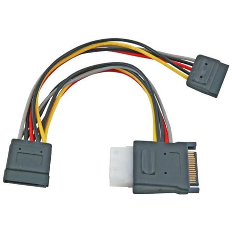 K5347.015, Maschio / femmina, SATA, 2 x SATA + Molex (4-pin) , Dritto, Dritto, Nero - Foto 1