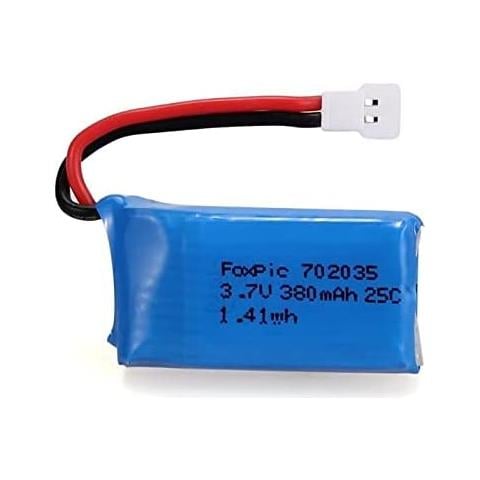 1 Pezzo Batterie Lipo Ricaricabili 3.7v, 380mah Per Rc Droni Quadricotteri Hubsan X4 H107l H107c H107d H107 V252 Jxd 385 - Foto 1