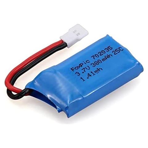 1 Pezzo Batterie Lipo Ricaricabili 3.7v, 380mah Per Rc Droni Quadricotteri Hubsan X4 H107l H107c H107d H107 V252 Jxd 385 - Foto 2