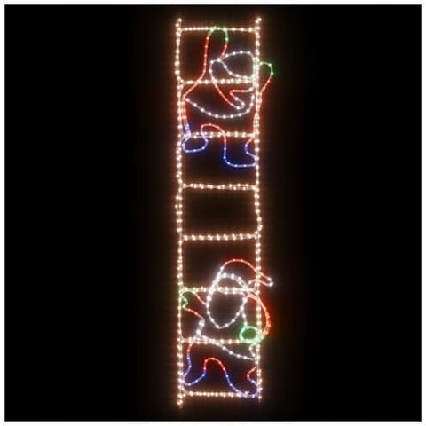 Figura Pieghevole Babbo Natale su Scala con 552 LED 50x200 cm - Foto 5