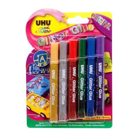 Colla Con Glitter Glue Original Tubetto Da 10ml Colori Assortiti Conf 6 Pz. - Foto 4