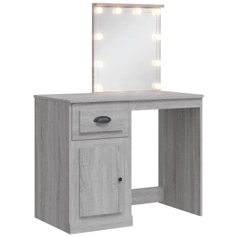 Toeletta Con Luci Led Grigio Sonoma 90x42x132,5 Cm - Foto 1