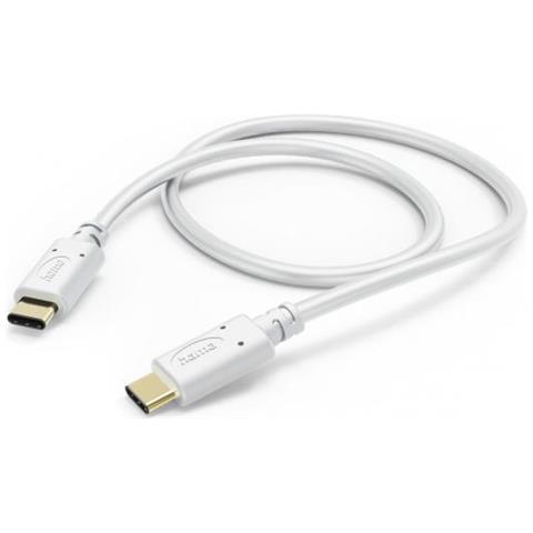 Hama 00201592 Cavo Usb Usb 2.0 1,5 M Usb C Bianco (hama Usb-c To Usb-c Quick Charging Cable, Usb 2.0, 1.5 Metre, White) - Foto 1