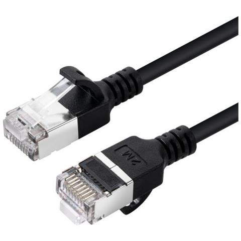 V-ftp6a02s-slim Cavo Di Rete Nero 2 M Cat6a U /ftp [stp] (cat6a U-ftp Slim, Lszh, 2m - Network Cable, Black - Foto 1