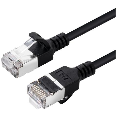 V-ftp6a02s-slim Cavo Di Rete Nero 2 M Cat6a U /ftp [stp] (cat6a U-ftp Slim, Lszh, 2m - Network Cable, Black - Foto 2