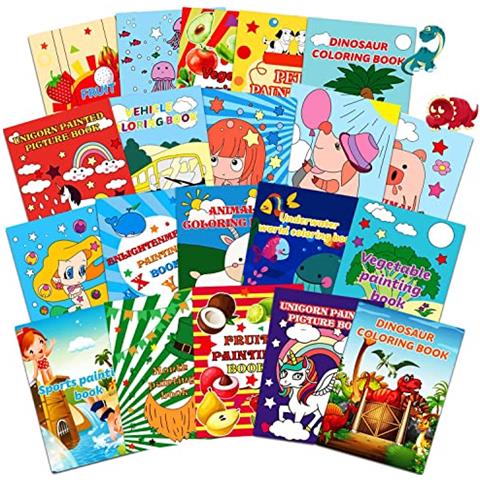 20 Libri Da Colorare Per Bambini Dai 4 Agli 8 Anni (51 X 7 Pollici), Libri Da Colorare In Blocco Per Bambini Dai 2 Ai 4 Anni, Regali Per Feste Di Compleanno Per Bambini Piccoli, Attività In Classe Include Unicorno, Sirena, Alpaca, Dinosauro, Frutta, Auto - Foto 1
