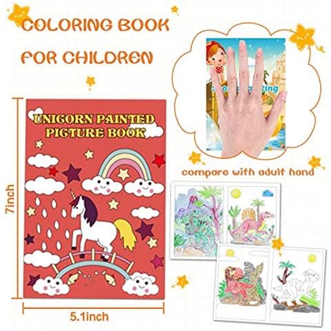 20 Libri Da Colorare Per Bambini Dai 4 Agli 8 Anni (51 X 7 Pollici), Libri Da Colorare In Blocco Per Bambini Dai 2 Ai 4 Anni, Regali Per Feste Di Compleanno Per Bambini Piccoli, Attività In Classe Include Unicorno, Sirena, Alpaca, Dinosauro, Frutta, Auto - Foto 2