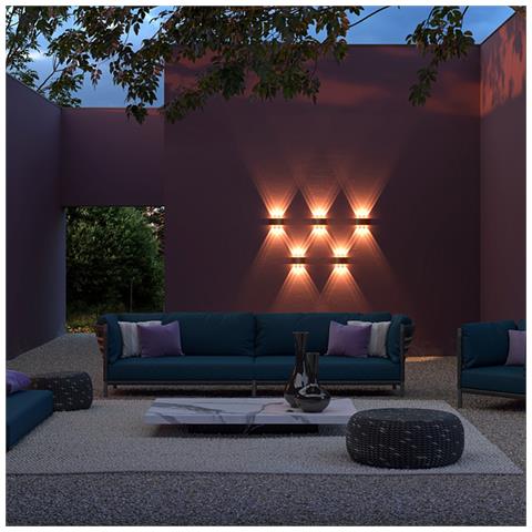 Lampada Da Parete Moderna Da Esterno Metallo Nero Luce Led 4w Ip54 - Foto 2