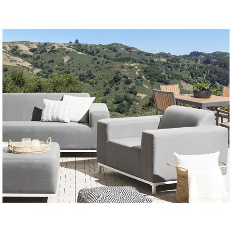 Set Di 2 Poltrone Da Giardino Grigio E Bianco Rovigo - Foto 1