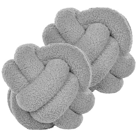 Set Di 2 Cuscini Malni Bouclé 19 X 19 Cm Grigio Tinta Unita - Foto 2