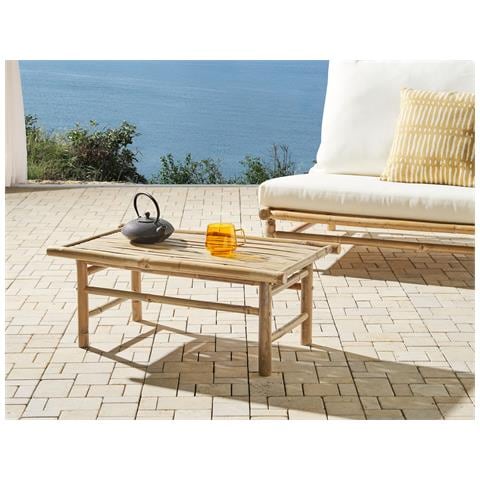 Tavolino Da Caffè Legno Di Bambù Legno Chiaro Todi - Foto 1