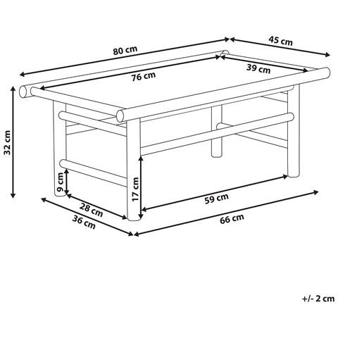 Tavolino Da Caffè Legno Di Bambù Legno Chiaro Todi - Foto 7