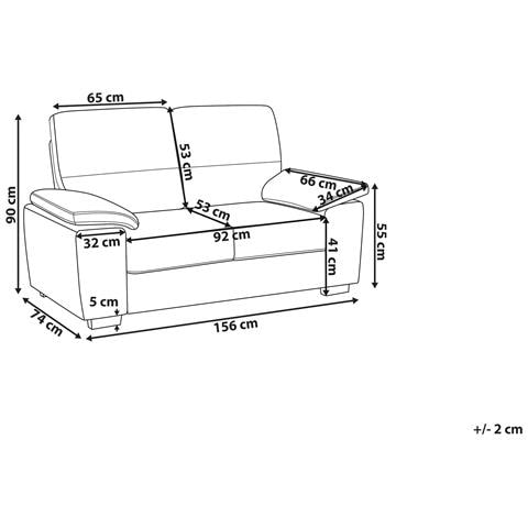 Divano 2 Posti Vogar Tessuto Marrone Chiaro - Foto 2