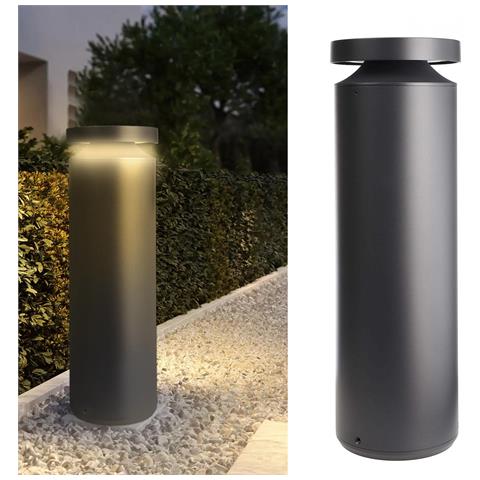 Lampione Moderno Led 24w Ip65 Palo Luminoso Alluminio Dimmerabile Dali2.0/dt6 Luce Giardino Bordo Piscina Parcheggio 230v 60cm - Foto 1