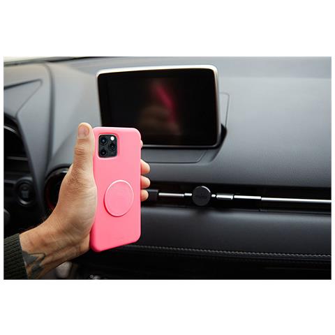 Cover Per Iphone 11 Serie Icon In Silicone Con Piastra Metallica, Fucsia - Foto 2