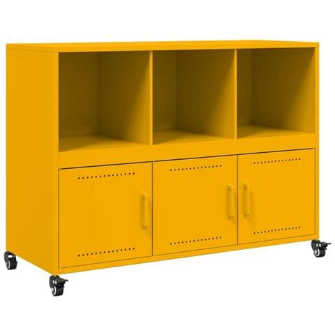 Credenza Giallo Senape 100,5x39x72 cm in Acciaio - Foto 1