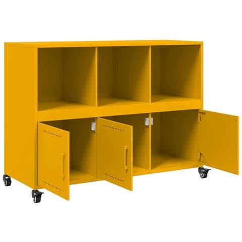 Credenza Giallo Senape 100,5x39x72 cm in Acciaio - Foto 10