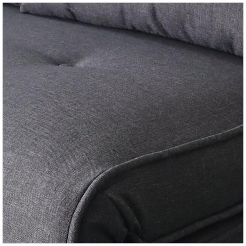 Doris Divano Letto A 2 Posti In Tessuto Grigio Scuro - Foto 2