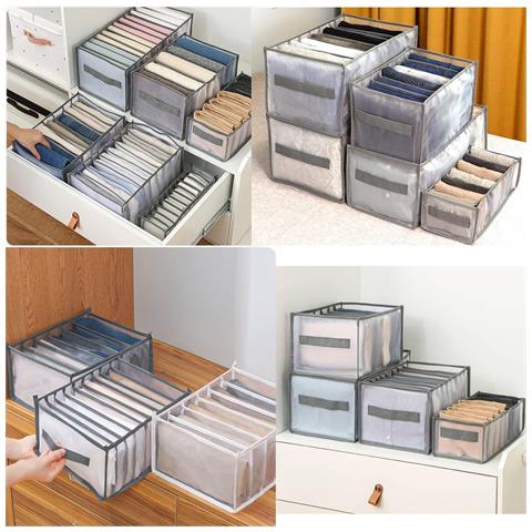 Organizzatore Di Vestiti Per Armadio Grigio 6 Pezzi 17x36x12cm - Foto 2