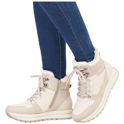 Beige Casual Closed Ladies Mid Height Boots Stivaletti Pelle Sintetica Scarpe Donna Beige Eu 37, N4002-60 - Foto 2