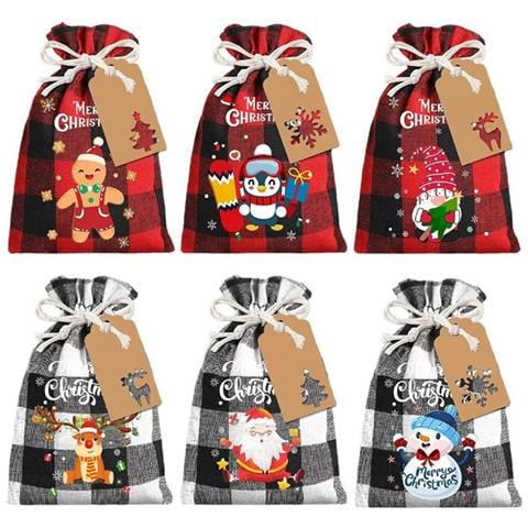 Sacchetti Regalo Di Iuta Di Natale   6-pack - Foto 2