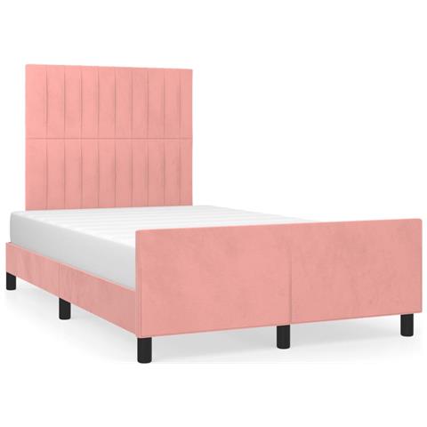 Giroletto Senza Materasso Rosa 120x190 Cm Velluto - Foto 2