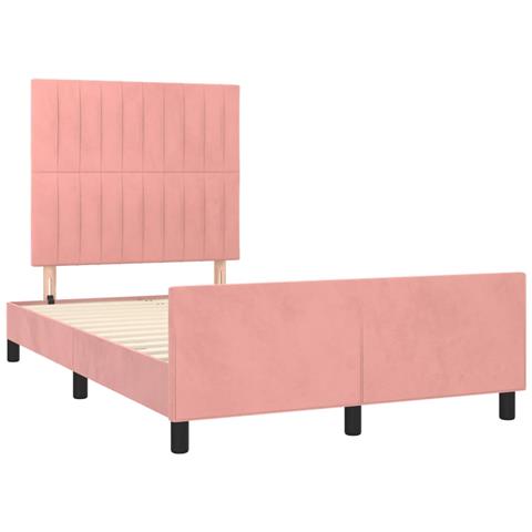 Giroletto Senza Materasso Rosa 120x190 Cm Velluto - Foto 3