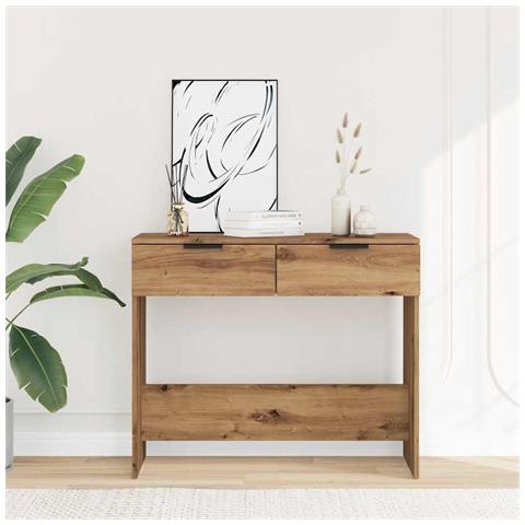 Tavolo Consolle Rovere Artigianale 90x36x75 Cm In Truciolato - Foto 3