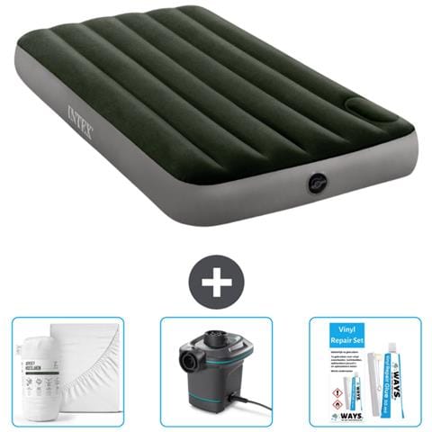 Set Materassino Gonfiabile - 191x99x25 Cm - Verde - Include Accessori Coordinati Cb4 - Foto 1