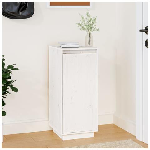 Lusso Casadino -  Scarpiera Bianca 35x35x80 Cm In Legno Massello Di Pino - Foto 8