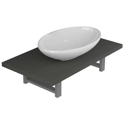 Set Mobili Da Bagno 2 Pz Ceramica Grigio - Foto 1