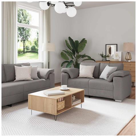 Set divano a 3 pezzi con cuscini in tessuto tortora - Foto 2