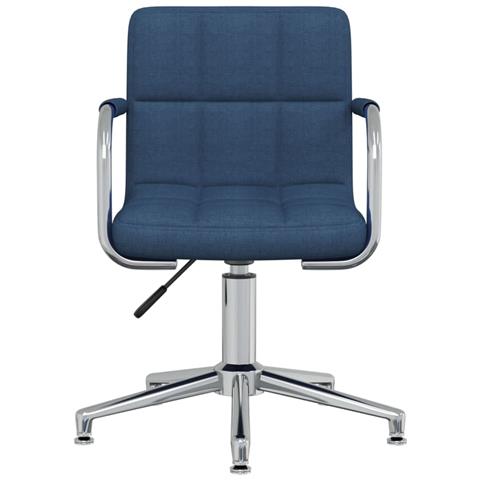 Sedia da Ufficio Girevole Blu in Tessuto - Foto 2