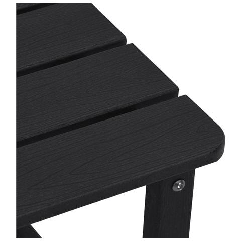 Set da Giardino in 3 Pezzi Nero HDPE, Sedia Adirondack  Nera 74x82x91 cm HDPE, Tavolino laterale Adirondack  Nero 38x38x45 cm HDPE - Foto 9