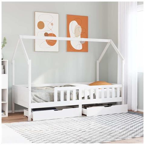 Giroletto per Bambini con Cassetti 90x190cm Legno Massello Pino - Foto 2